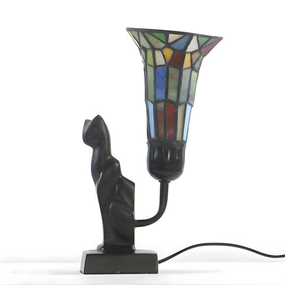 Tiffany-Style Cat Resin Table Lamp