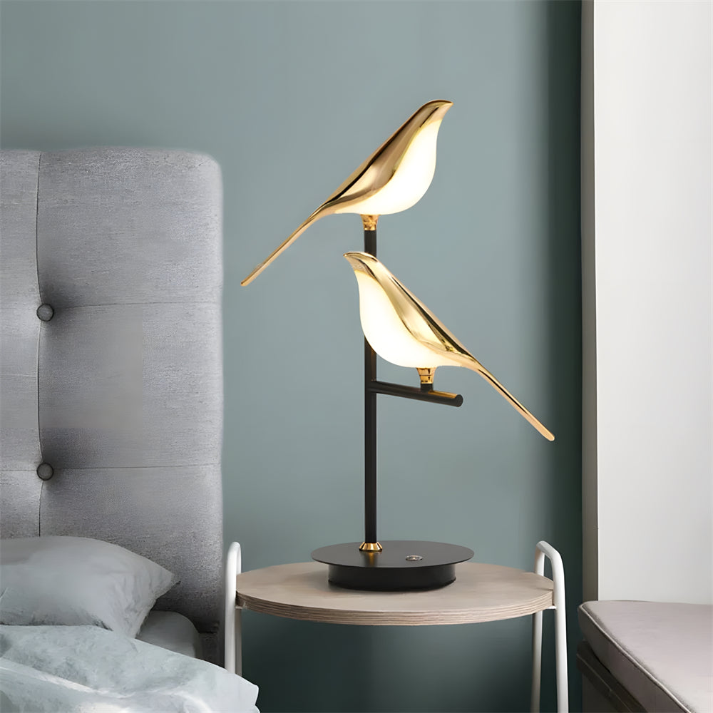 Golden Bird Sculptural Table Lamp