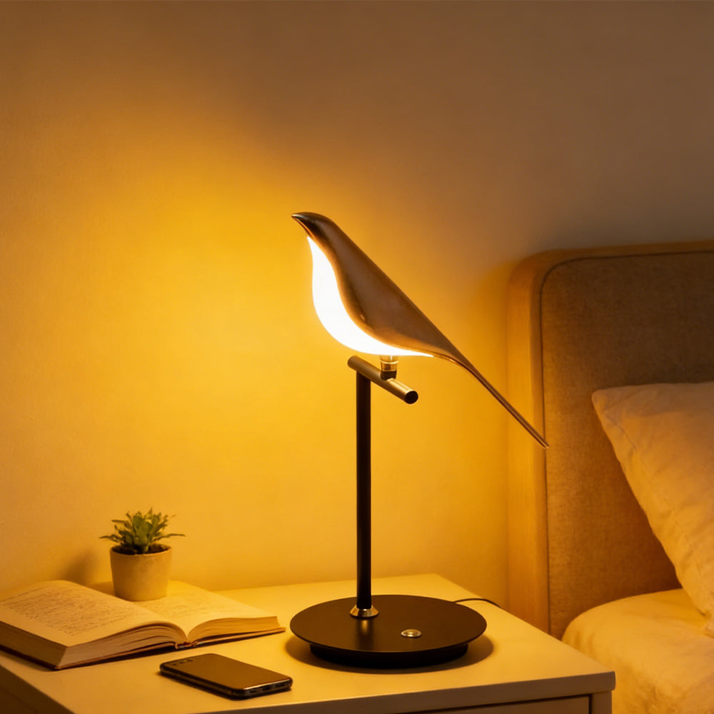 Golden Bird Sculptural Table Lamp