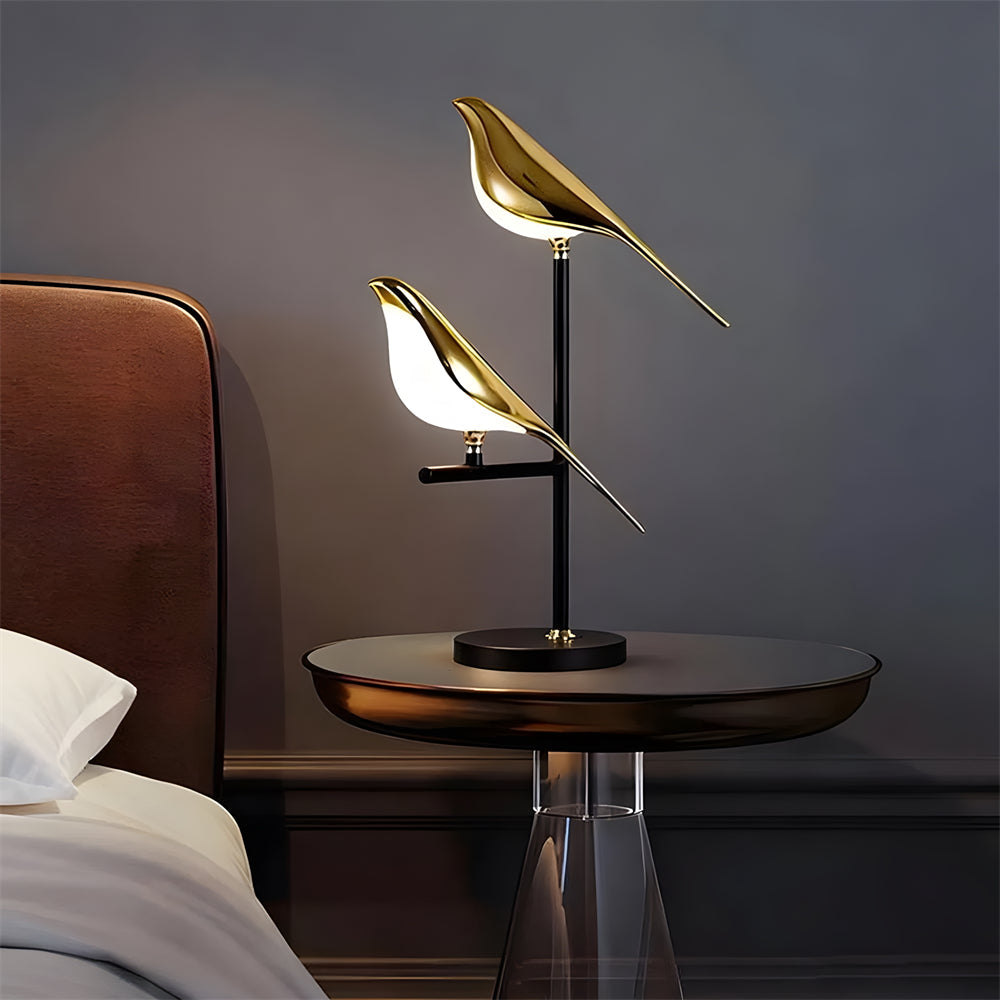 Golden Bird Sculptural Table Lamp