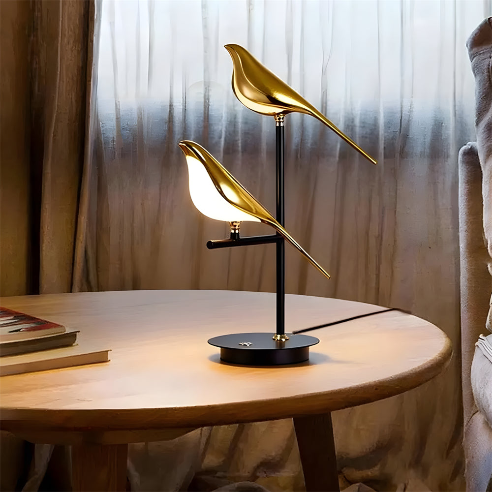 Golden Bird Sculptural Table Lamp