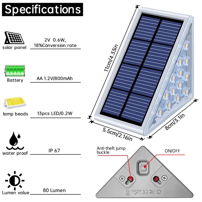 Outdoor Solar Step Pathway Lights