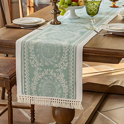 Lace Table Runner | White Cutout Detail