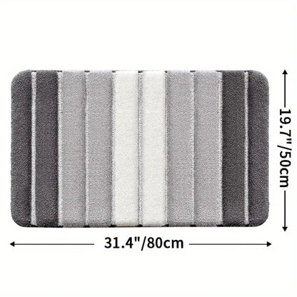 Lumiere | Non-Slip Bath Mat – Striped Absorbent Microfiber Design 2