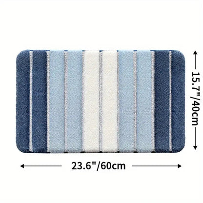 Lumiere | Non-Slip Bath Mat – Striped Absorbent Microfiber Design 5