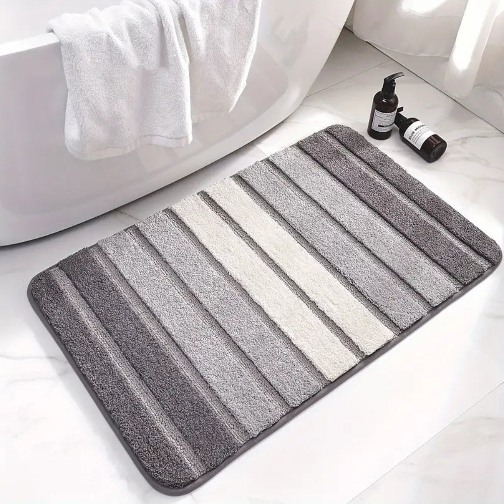 Lumiere | Non-Slip Bath Mat – Striped Absorbent Microfiber Design 8