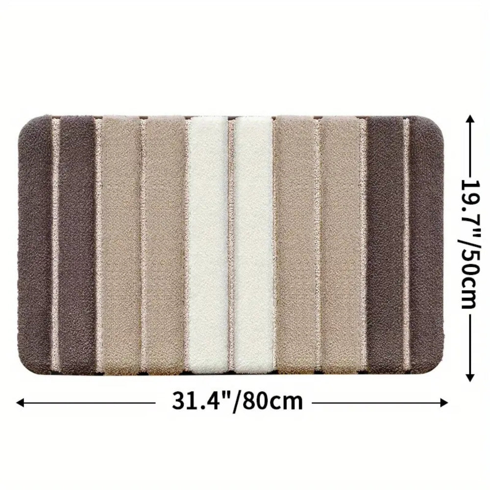Lumiere | Non-Slip Bath Mat – Striped Absorbent Microfiber Design 9