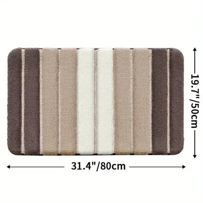 Lumiere | Non-Slip Bath Mat – Striped Absorbent Microfiber Design 9