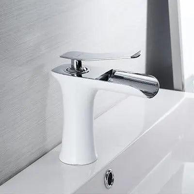 Mai - Single Handle Gold Bathroom Faucet BO-HA White & Chrome