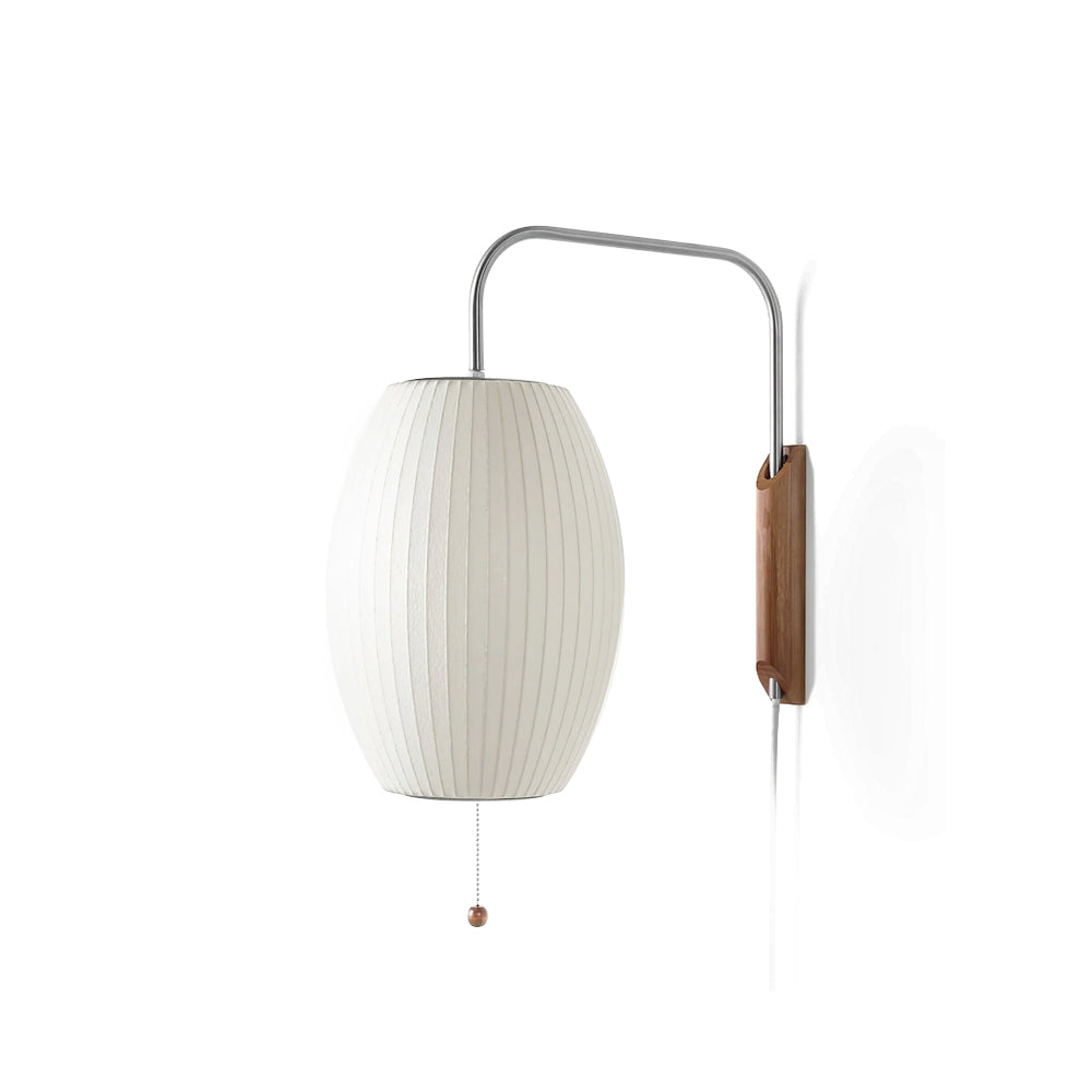 Mid Century Wall Light | Bubble Translucent Pleated Capsule Sconce
