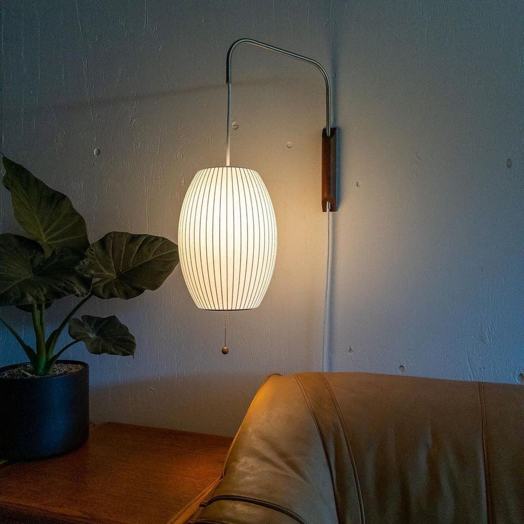 Mid Century Wall Light | Bubble Translucent Pleated Capsule Sconce