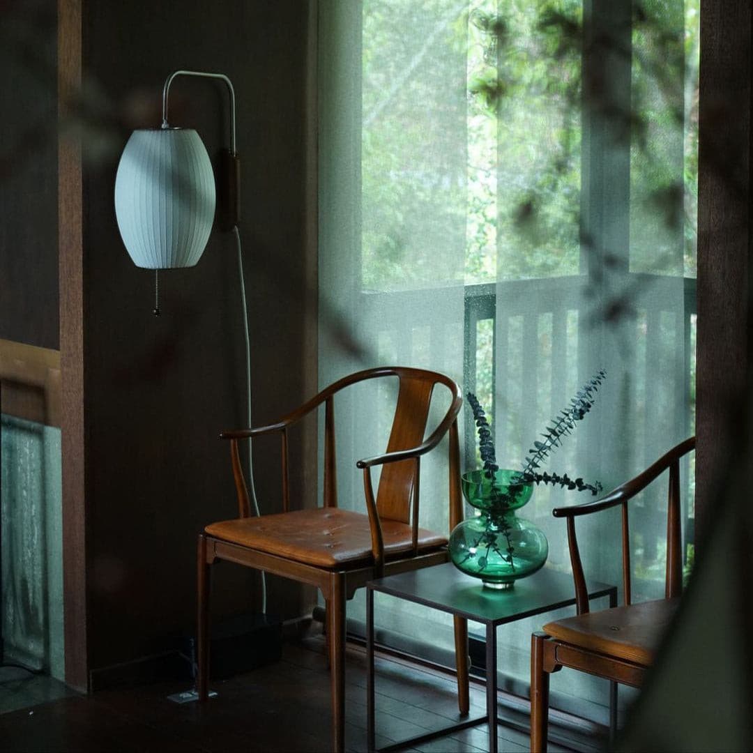 Mid Century Wall Light | Bubble Translucent Pleated Capsule Sconce