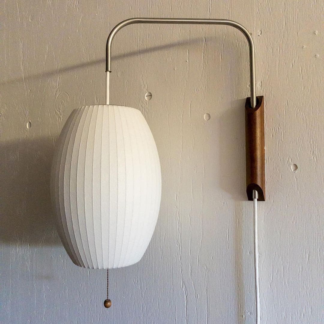Mid Century Wall Light | Bubble Translucent Pleated Capsule Sconce