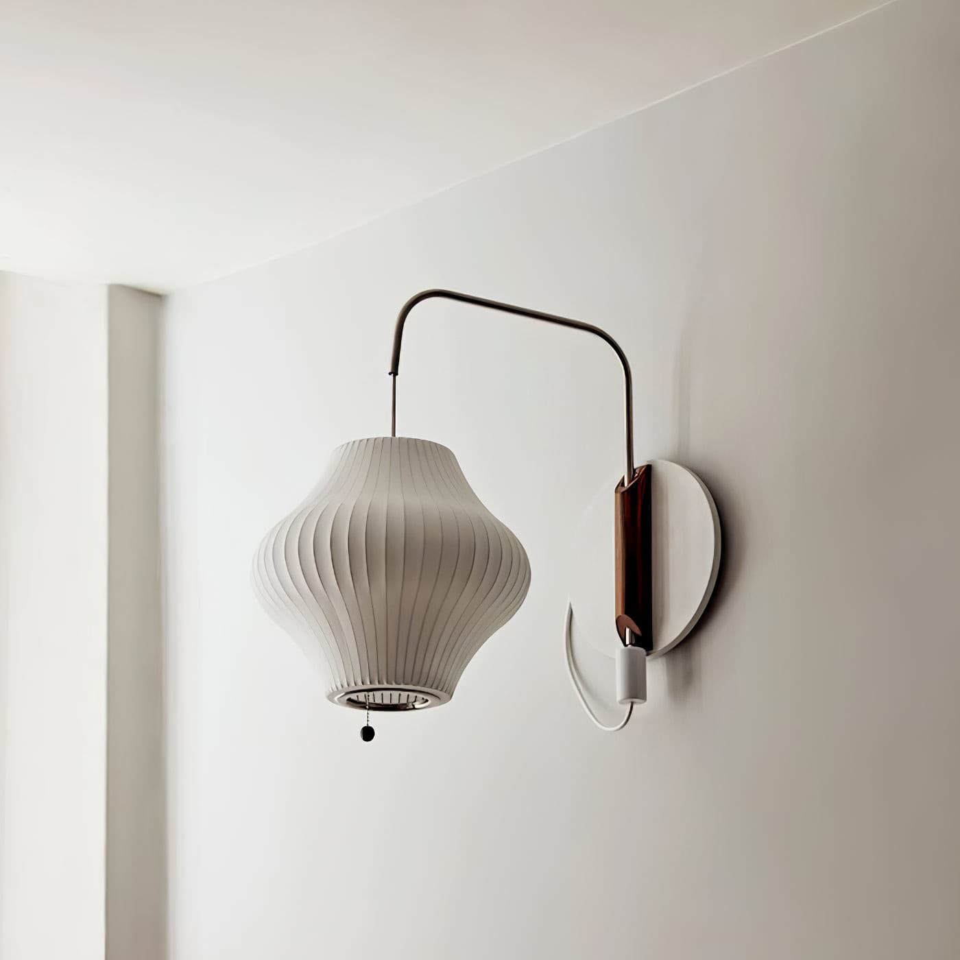 Mid Century Wall Light | Bubble Translucent Pleated Capsule Sconce