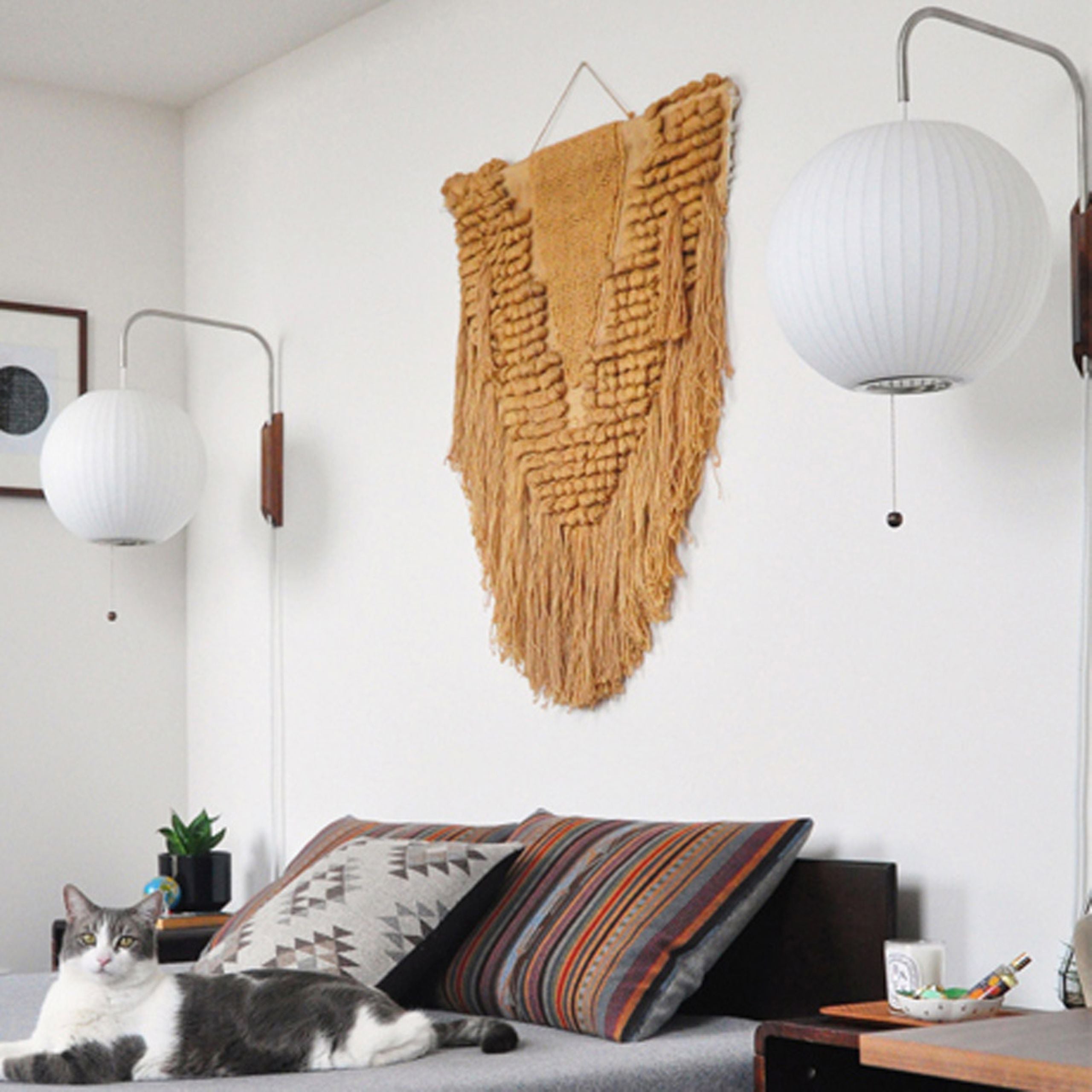 Mid Century Wall Light | Bubble Translucent Pleated Capsule Sconce