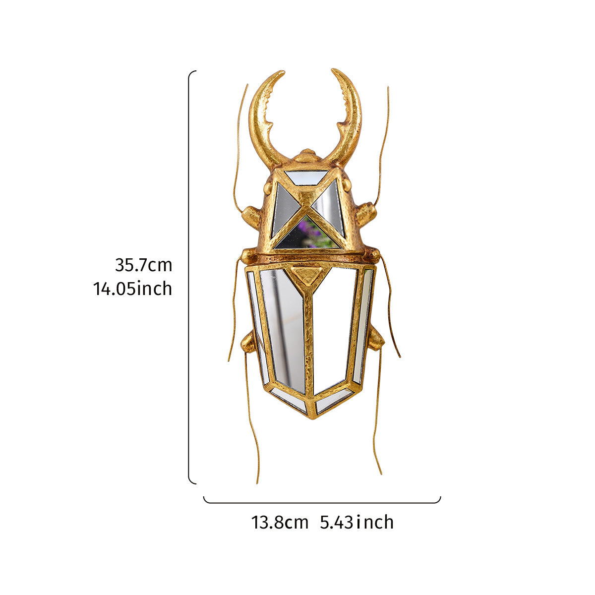 Antique Gold Insect Wall Mirror