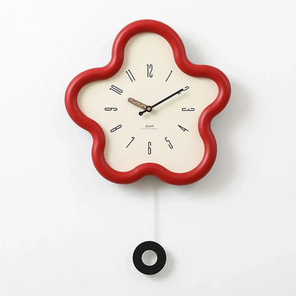 Flower Shape Pendulum Wall Clock