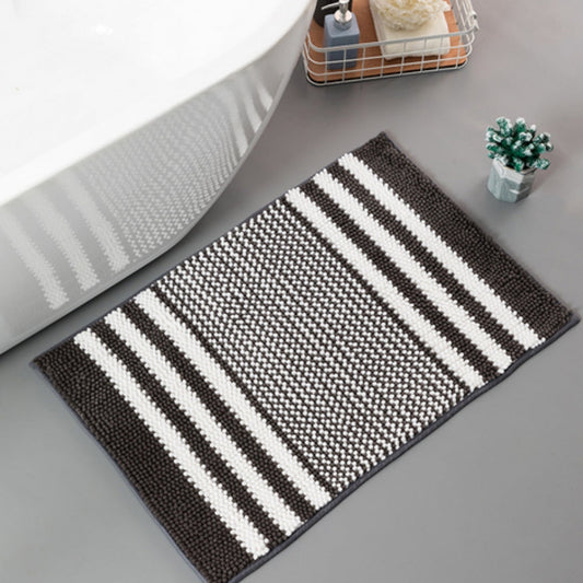 PebbleKnit | Non-Slip Bath Mat – Ultra-Absorbent Chenille Stripes 0