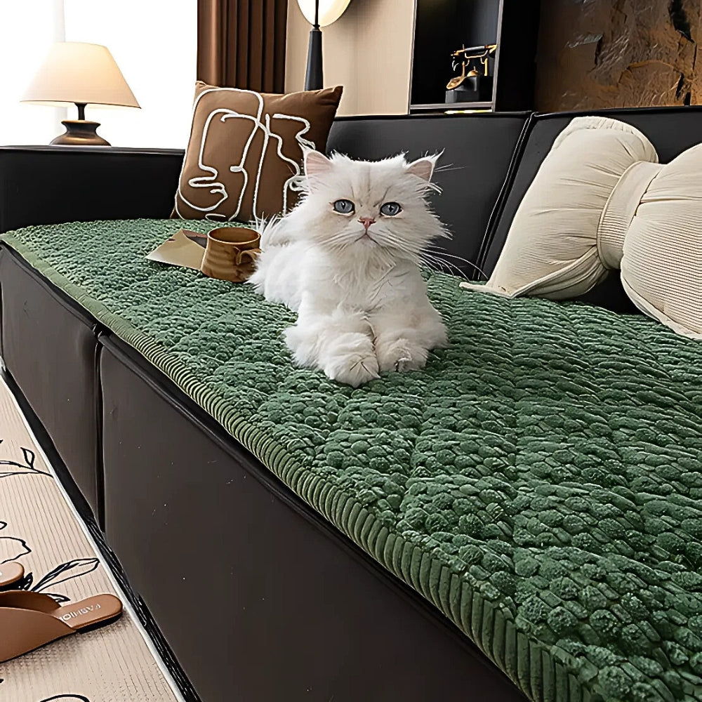 Textured Couch Cover | Geometric Quilted Sofa Bedding