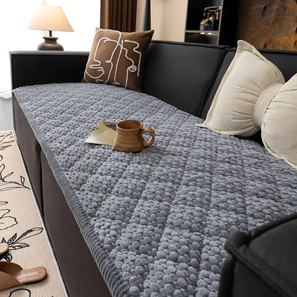 Textured Couch Cover | Geometric Quilted Sofa Bedding
