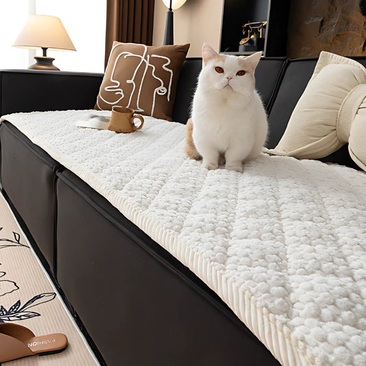 Textured Couch Cover | Geometric Quilted Sofa Bedding