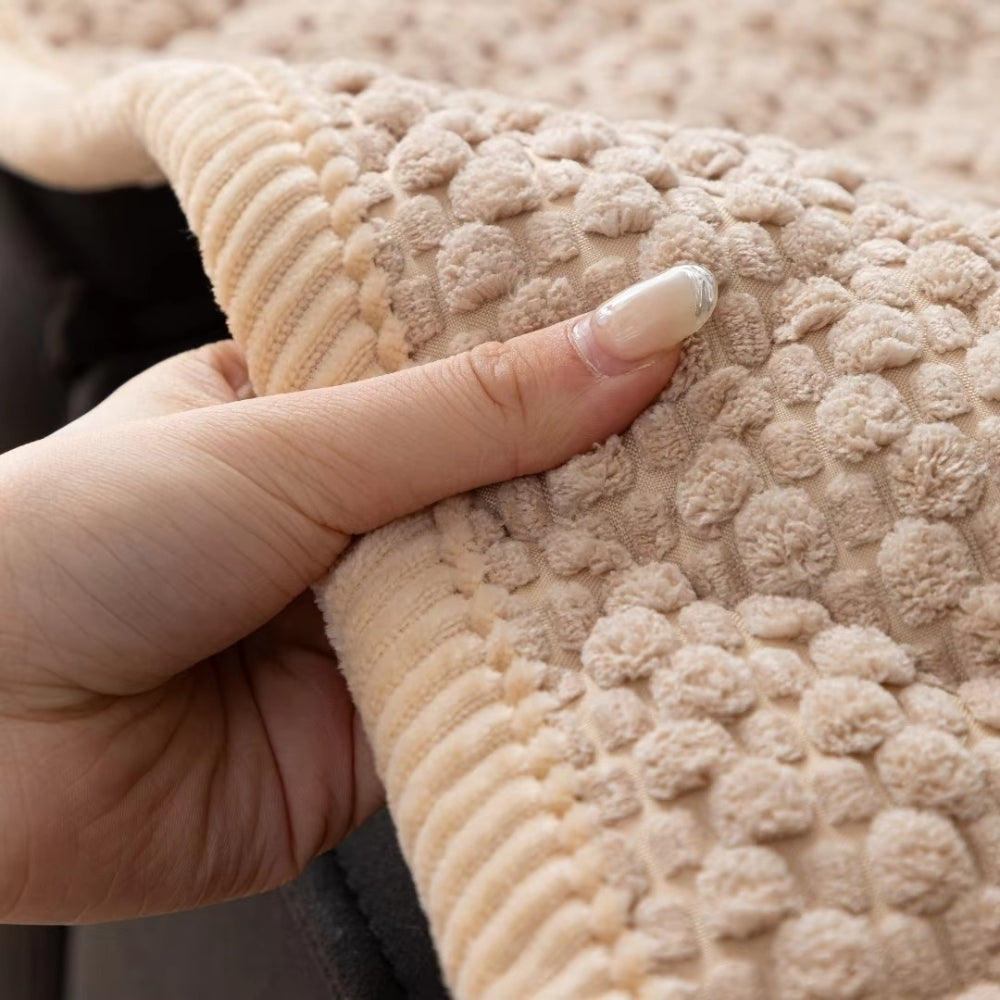 Textured Couch Cover | Geometric Quilted Sofa Bedding