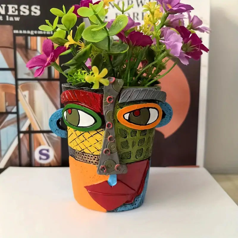 Abstract Face Picasso Ceramic Planter Pot