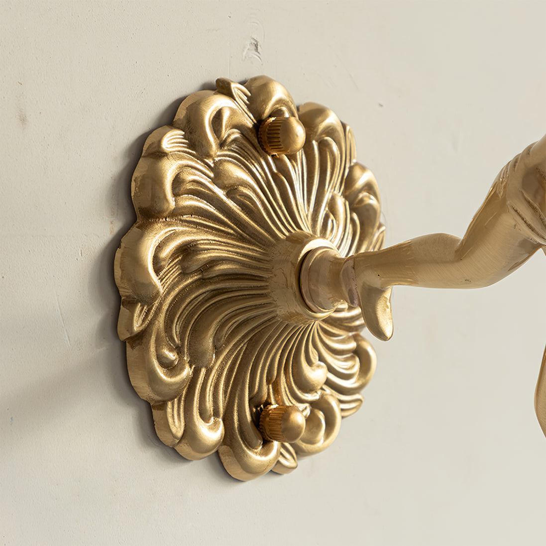 Ornate Wall Light | Sculpted Cherub Figurine Metal Sconce Fixture