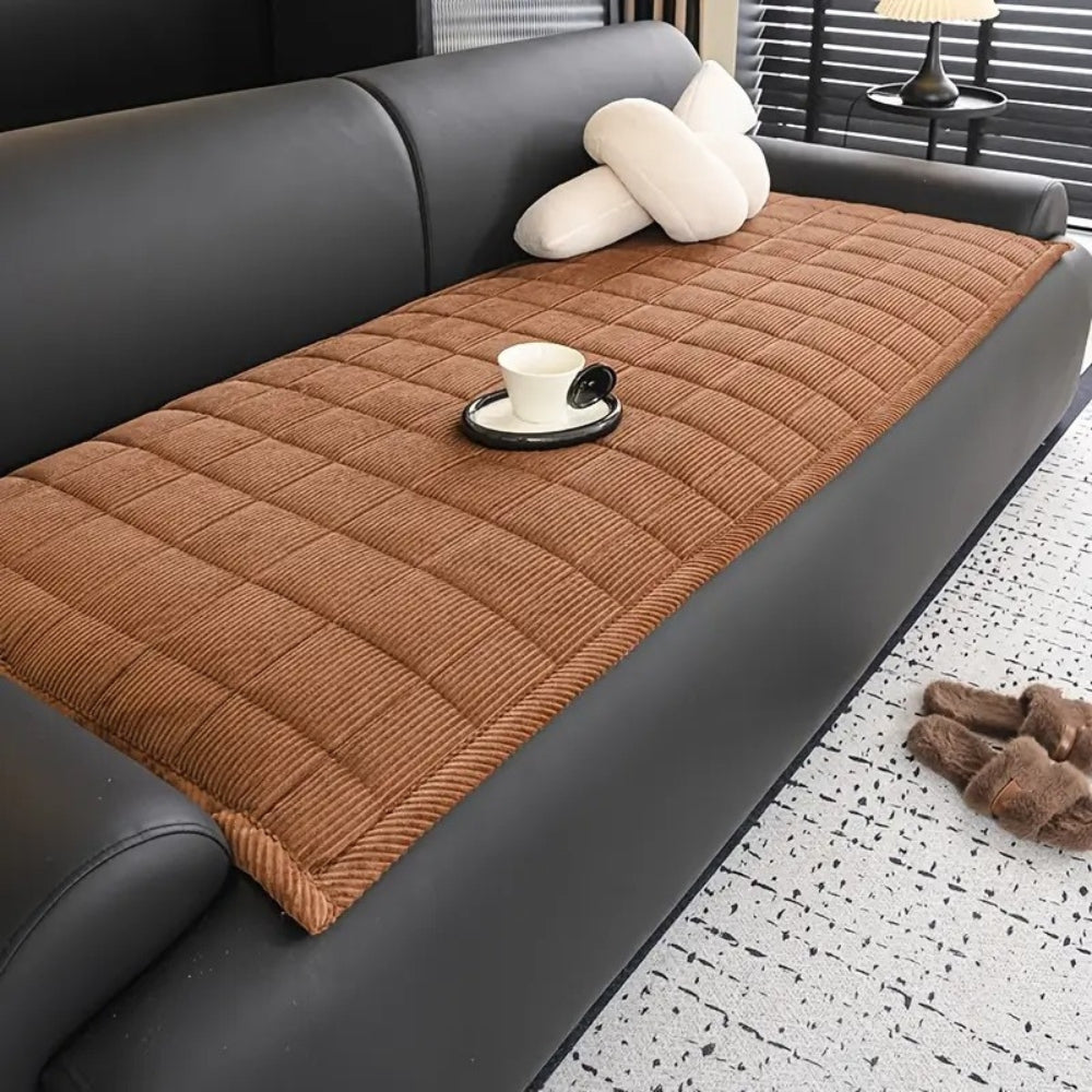 Textured Mat Couch Cover | Vertical Quilted Sofa Bedding