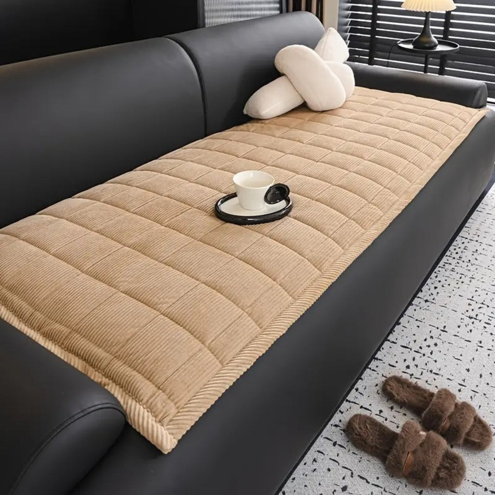 Textured Mat Couch Cover | Vertical Quilted Sofa Bedding