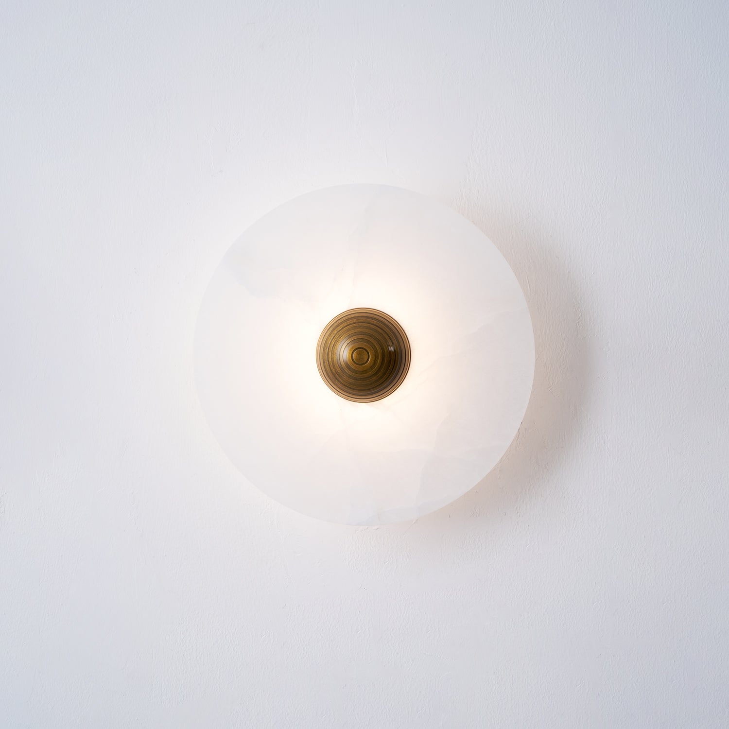Geometric Wall Light | Translucent Alabaster Stone Disc Sconce Fixture