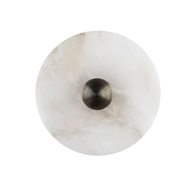 Geometric Wall Light | Translucent Alabaster Stone Disc Sconce Fixture