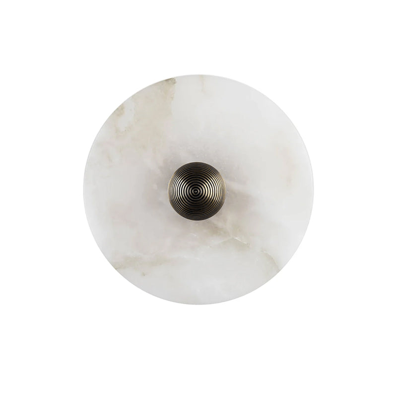 Geometric Wall Light | Translucent Alabaster Stone Disc Sconce Fixture
