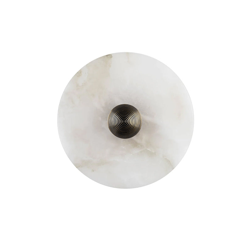 Geometric Wall Light | Translucent Alabaster Stone Disc Sconce Fixture