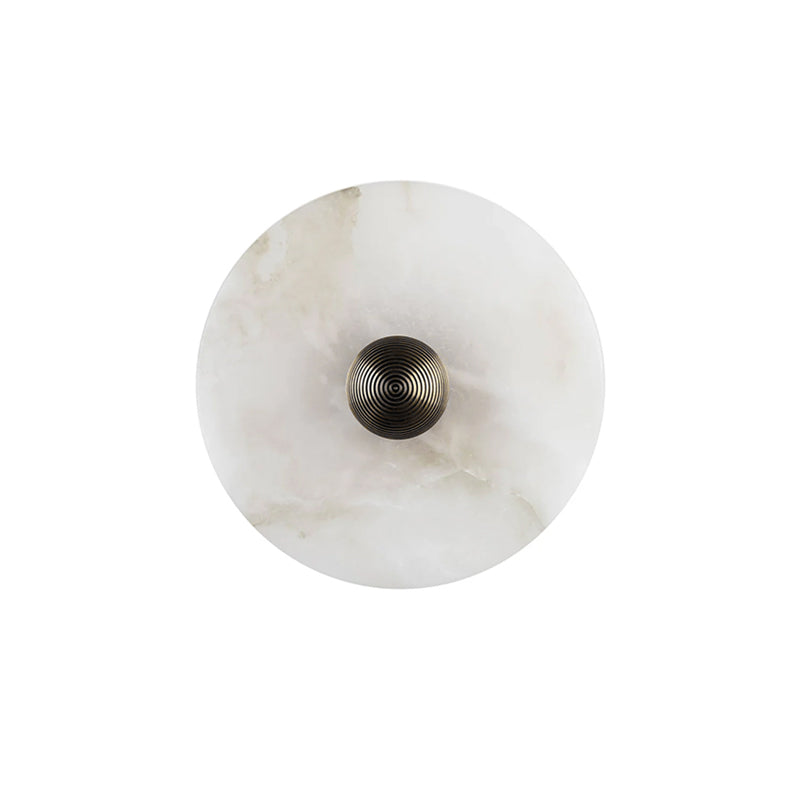 Geometric Wall Light | Translucent Alabaster Stone Disc Sconce Fixture