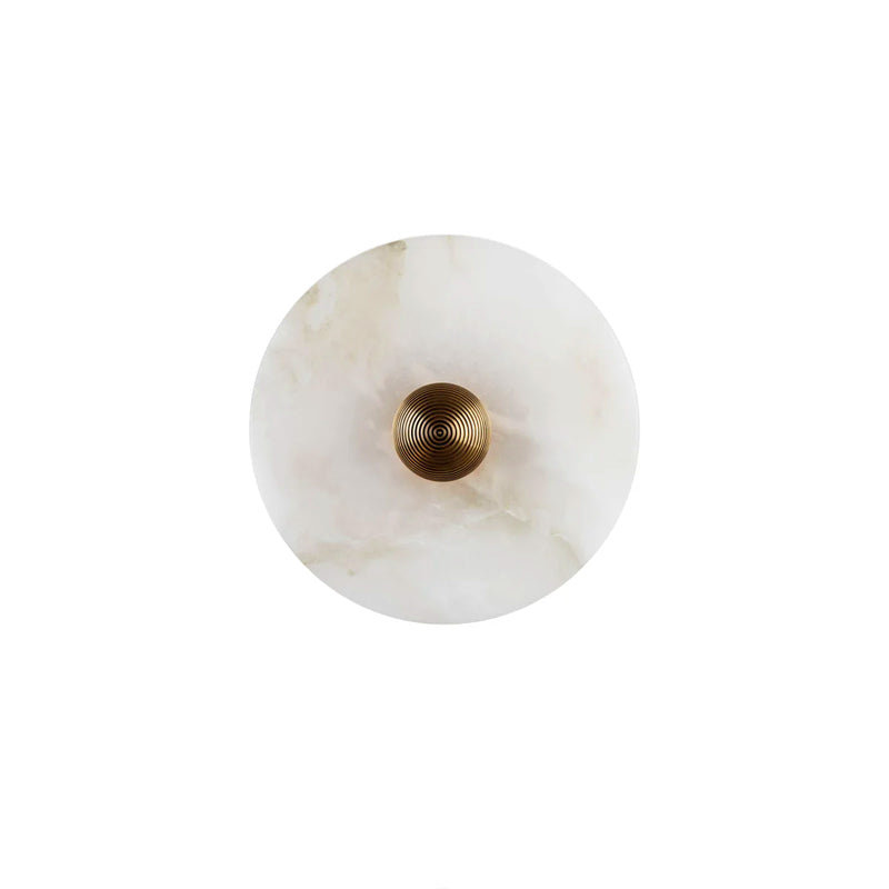 Geometric Wall Light | Translucent Alabaster Stone Disc Sconce Fixture
