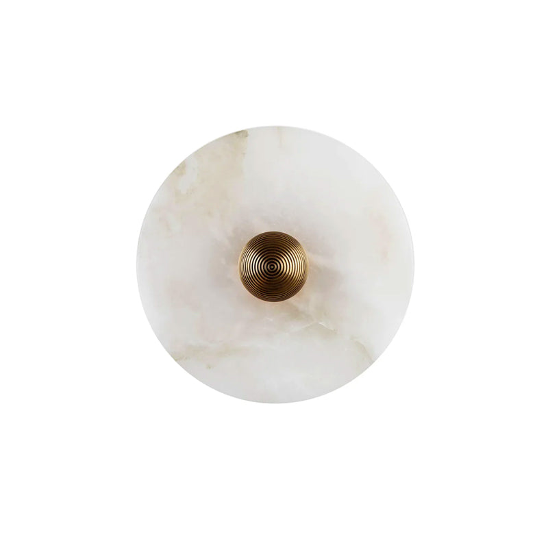 Geometric Wall Light | Translucent Alabaster Stone Disc Sconce Fixture