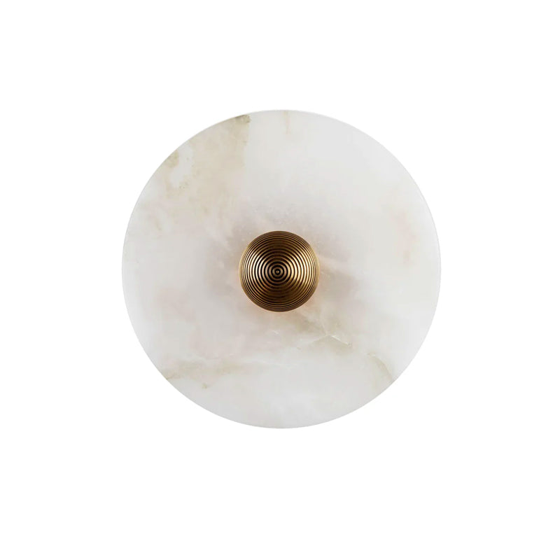 Geometric Wall Light | Translucent Alabaster Stone Disc Sconce Fixture