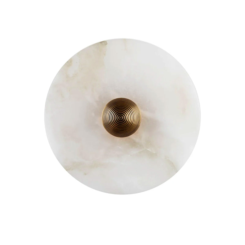 Geometric Wall Light | Translucent Alabaster Stone Disc Sconce Fixture