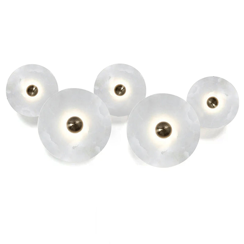Abstract Wall Light | Overlapping Alabaster Stone Discs Multi Sconce
