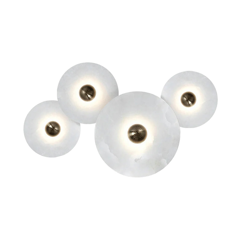 Abstract Wall Light | Overlapping Alabaster Stone Discs Multi Sconce