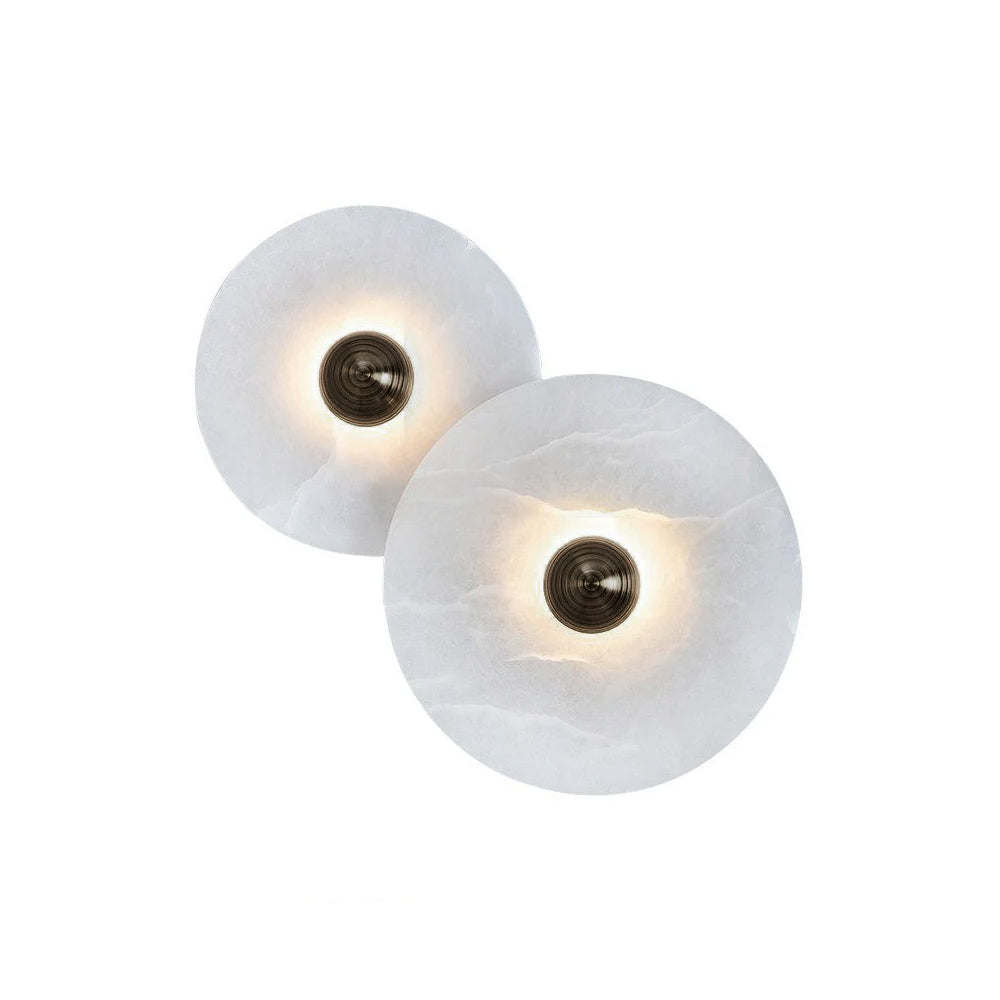 Abstract Wall Light | Overlapping Alabaster Stone Discs Multi Sconce