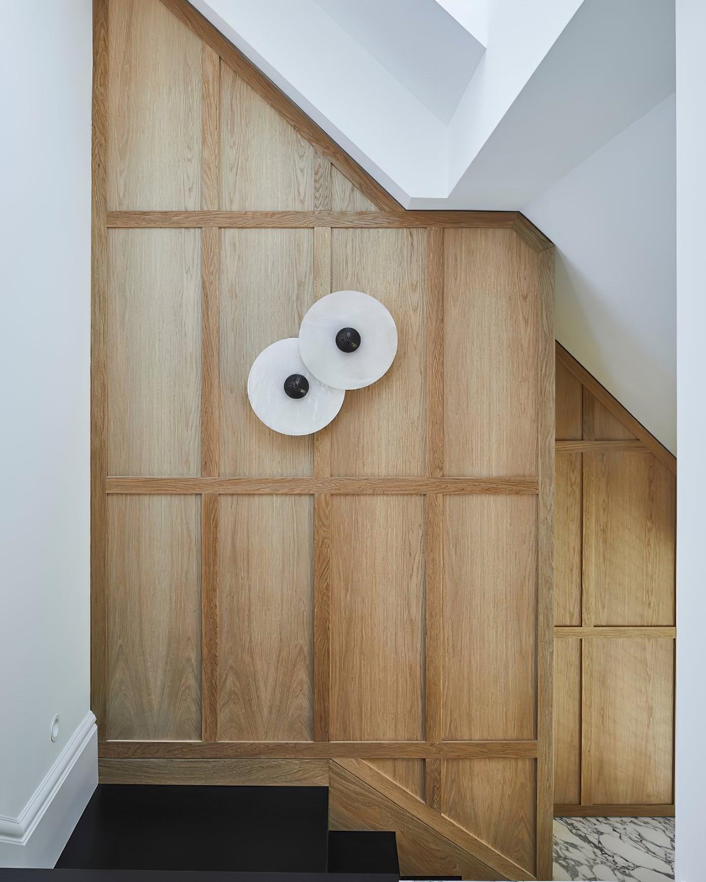 Abstract Wall Light | Overlapping Alabaster Stone Discs Multi Sconce