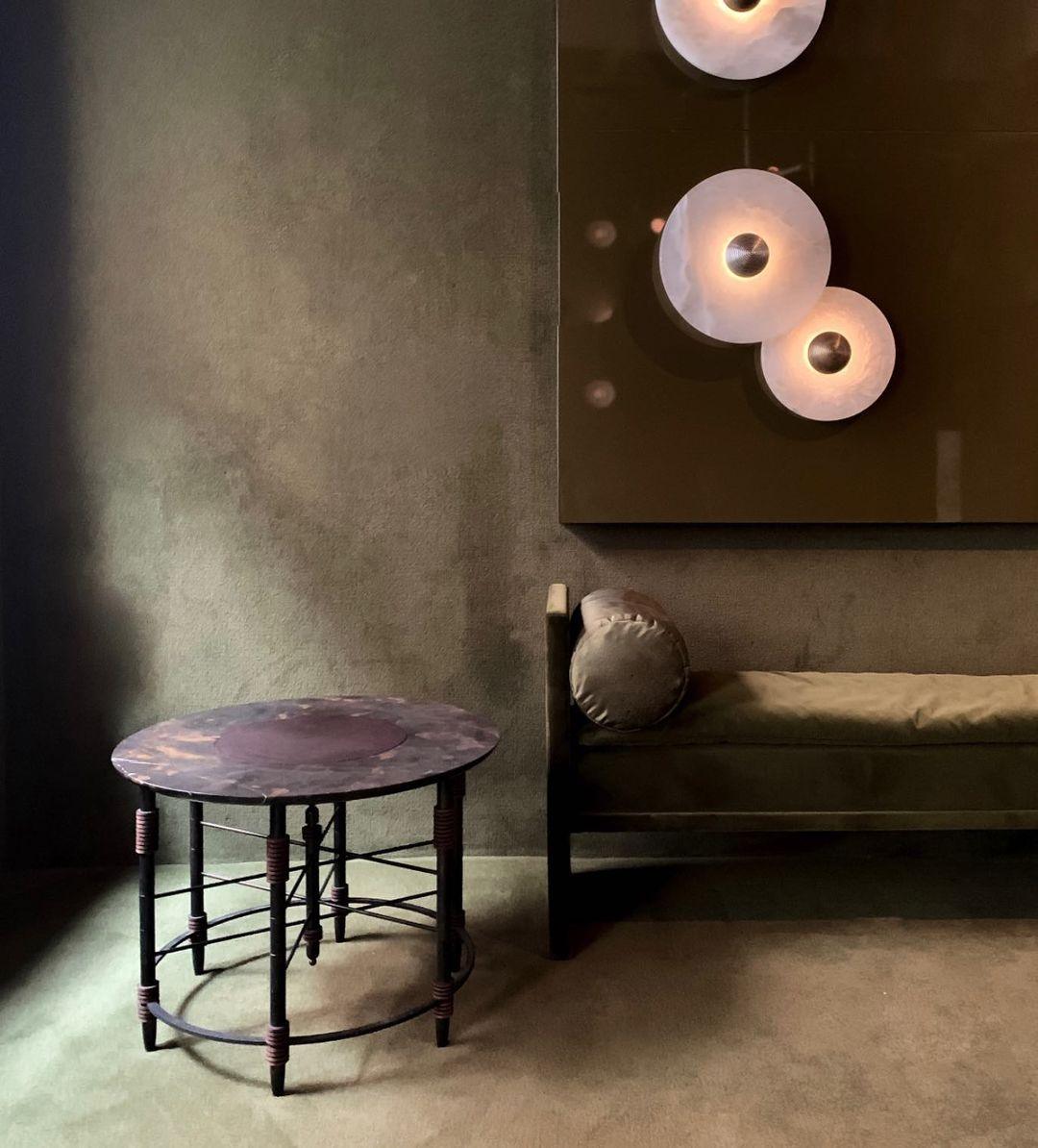 Abstract Wall Light | Overlapping Alabaster Stone Discs Multi Sconce