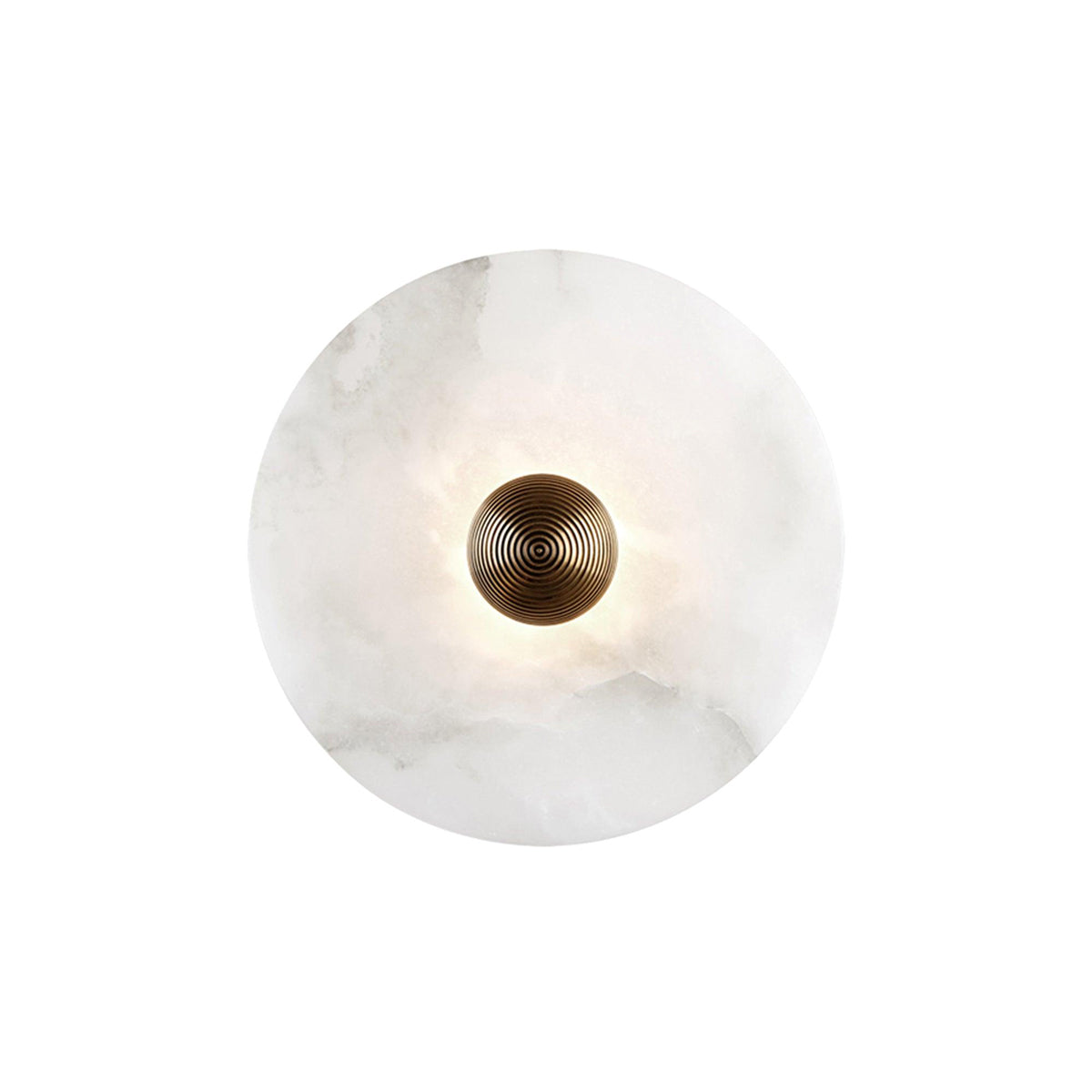 Geometric Wall Light | Translucent Alabaster Stone Disc Sconce Fixture