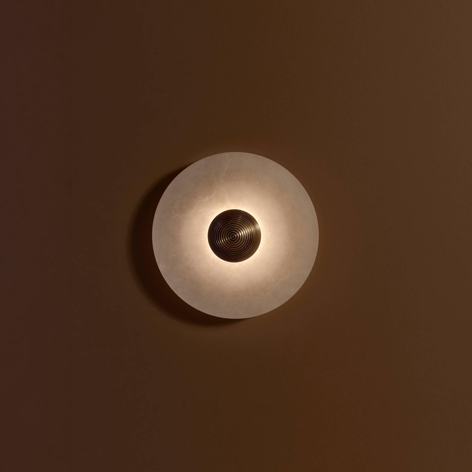 Geometric Wall Light | Translucent Alabaster Stone Disc Sconce Fixture
