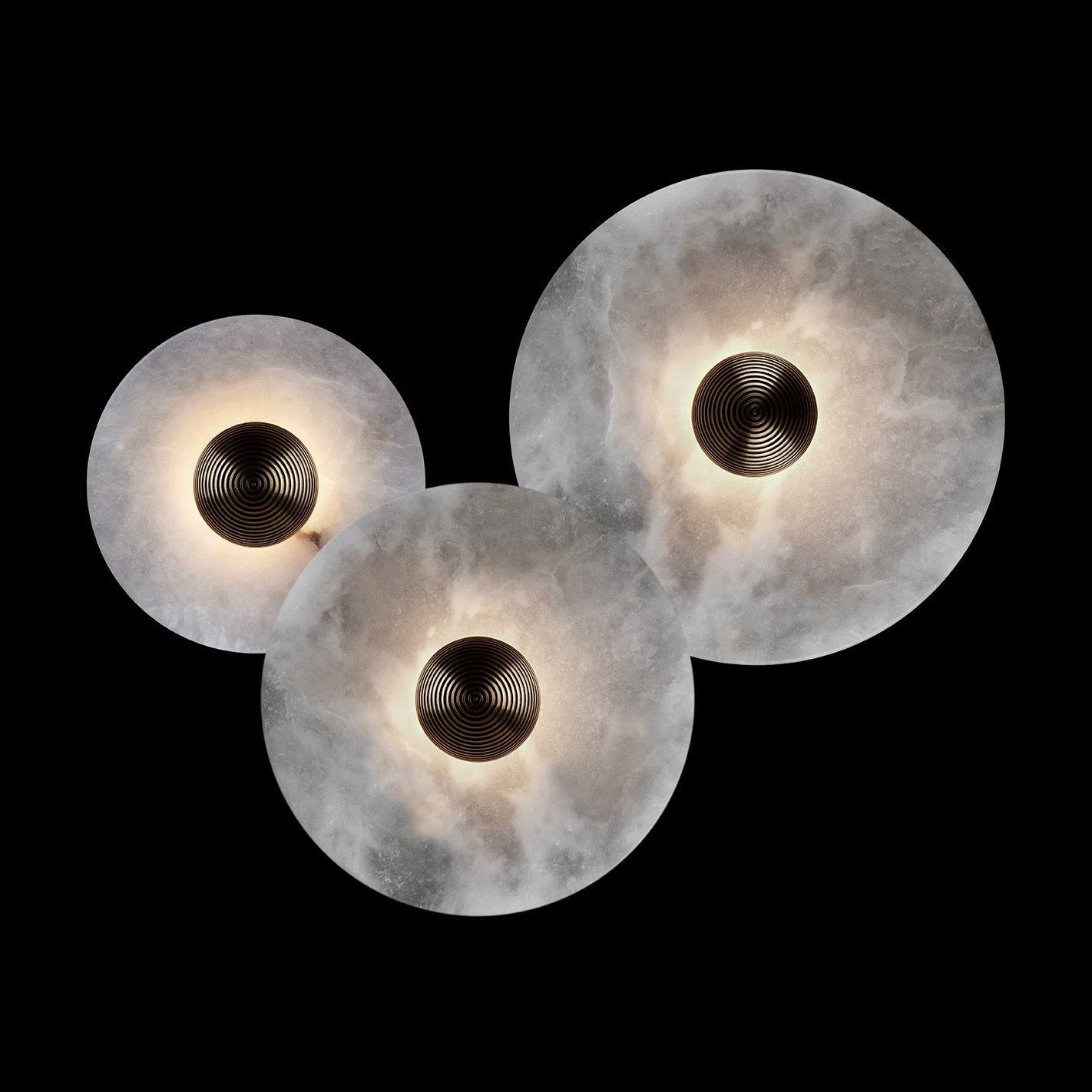 Geometric Wall Light | Translucent Alabaster Stone Disc Sconce Fixture