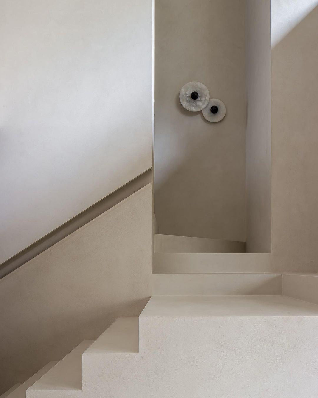 Geometric Wall Light | Translucent Alabaster Stone Disc Sconce Fixture
