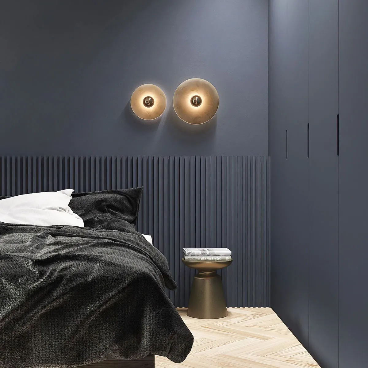 Geometric Wall Light | Translucent Alabaster Stone Disc Sconce Fixture