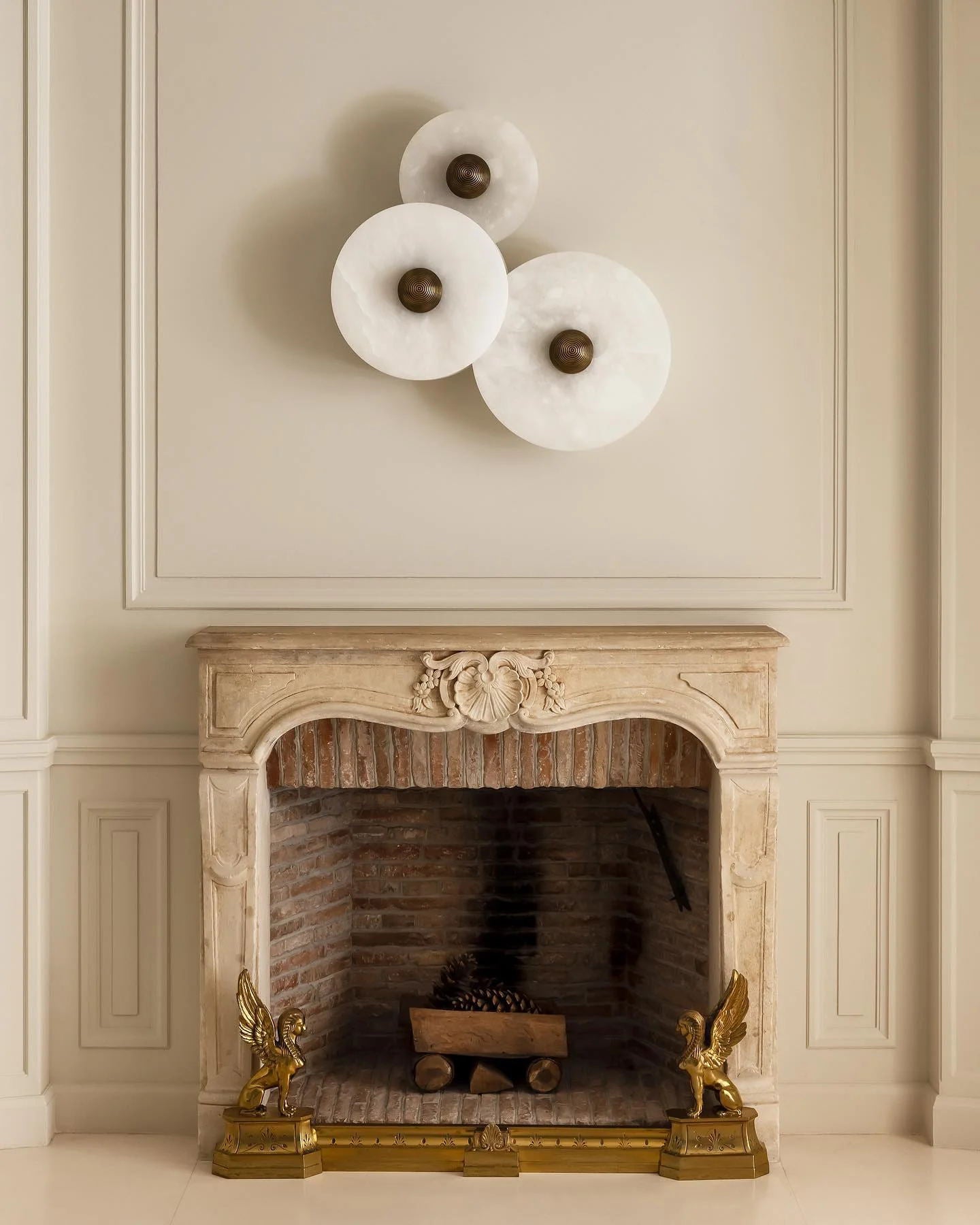 Geometric Wall Light | Translucent Alabaster Stone Disc Sconce Fixture